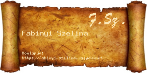 Fabinyi Szelina névjegykártya